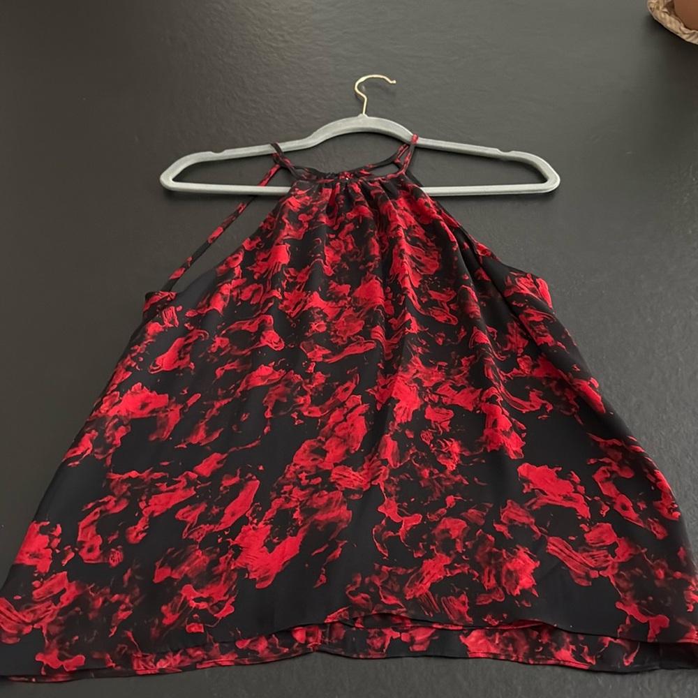 Parker top - red and black silk top. Red and black . Size small